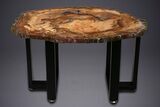 Wide Brilliant Red and Orange Petrified Wood Table #344145-1